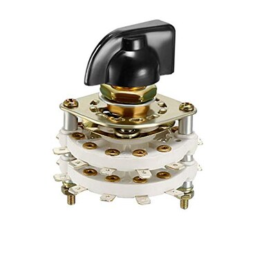 uxcell 2P10T 2 Pole 10 Position 2 Deck Band Channel Rotary Switch Selector with Plastic Knob
