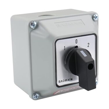 Baomain BAOMAIN 20A 2Phase 3Position Rotary Changeover SwitchWider Box