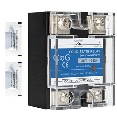CGELE CG Solid State Relay SSR40DA DC to AC Input 332VDC to Output 24480VAC 40A Single Phase Plastic Cover