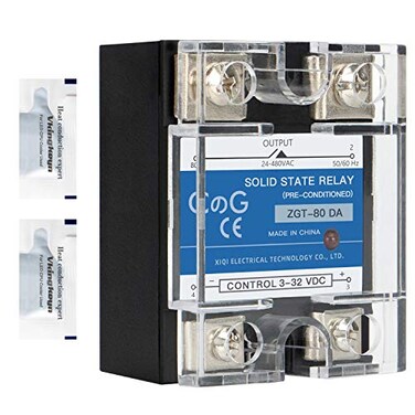 CGELE CG Solid State Relay SSR80DA DC to AC Input 332VDC to Output 24480VAC 80A Single Phase Plastic Cover