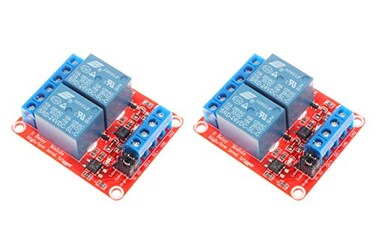 NOYITO 2 Channel Relay Module with Isolated Optocoupler 5V 12V 24V High Low Level Trigger Module Triggered Pack of 2 24V Red
