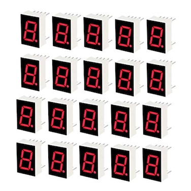 uxcell Common Cathode 10 Pin 1 Bit 7 Segment Display 075 x 05 x 031 Inch 05 Red LED Display Digital Tube 20pcs