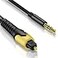 NCGGY 192KHz DAC Optical to 35mm ConverterOptical Audio Cable to AUX Cable AdapterDigital to Analog Audio Converter for HDTV DVD Settop Boxes Unidirectional from Optical to A UX Only Aux Cable 3FT