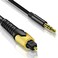 NCGGY 192KHz DAC Optical to 35mm ConverterOptical Audio Cable to AUX Cable AdapterDigital to Analog Audio Converter for HDTV DVD Settop Boxes Unidirectional from Optical to A UX Only Aux Cable 3FT