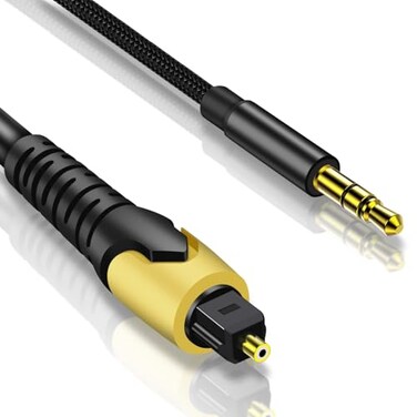 NCGGY 192KHz DAC Optical to 35mm ConverterOptical Audio Cable to AUX Cable AdapterDigital to Analog Audio Converter for HDTV DVD Settop Boxes Unidirectional from Optical to A UX Only Aux Cable 3FT