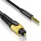 NCGGY 192KHz DAC Optical to 35mm ConverterOptical Audio Cable to AUX Cable AdapterDigital to Analog Audio Converter for HDTV DVD Settop Boxes Unidirectional from Optical to A UX Only Aux Cable 3FT