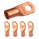 SELTERM 5pcs 10 AWG 38 Stud Copper Wire Lugs Ring Terminals Battery Cable Ends 0 Gauge Ring Terminal Connectors UL Heavy Duty Bare Copper Eyelets Battery Terminal Connectors