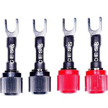 CNCESS Spade Fork Plug to Female Banana Jack Binding Post Adapter Y Plug Speaker Terminal 4 Pack