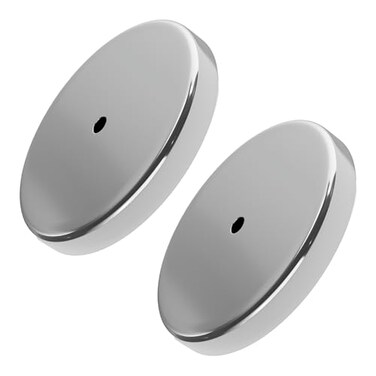 Master Magnetics Ceramic Round Base Magnet Pack HeavyDuty Strong Magnets 200 lb Pull Each for Indoor and Outdoor Use ChromePlated 490 Diameter 050 Hole 050 Thick 2Pack