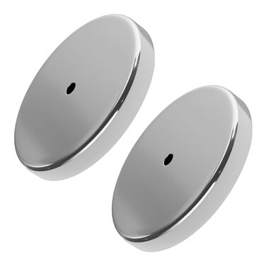 Master Magnetics Ceramic Round Base Magnet Fastener Pack HeavyDuty Strong Magnets 95 lb Pull Each NickelPlated 320 Diameter 0270 Hole 0445 Thick 2Pack