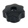uxcell M10 10mm Dia Thread Black Plastic Star Head Clamping Knob Grip