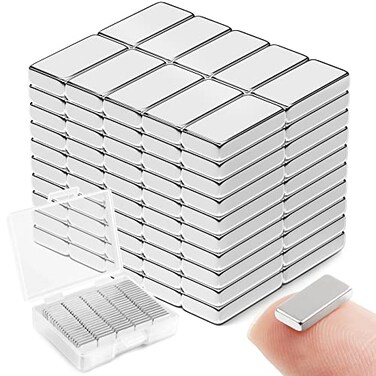 FINDMAG 100Pcs Strong Neodymium Magnets Bar Heavy Duty Rare Earth Magnets Rectangular Magnetic Bar Small Powerful Magnetic Bar for Crafts Kitchen DIY Tool Storage Science Office 10x5x2mm