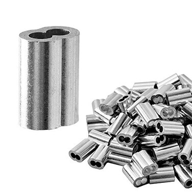 QDiShi 18 3mm Aluminum Crimping Loop Sleeve for 18 Wire Rope Cable Ferrule 100Pcs