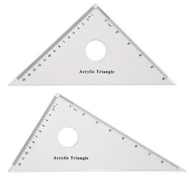 Coopay Large Triangle Ruler Set Square 3060 and 4590 Degrees Circular Hollow