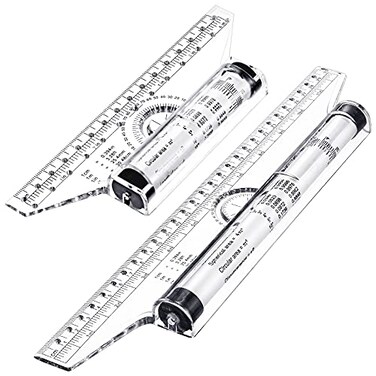 Frienda 2 Pieces Plastic Measuring Rolling Ruler Drawing Parallel Multifunctional Drafting Ruler for Architect Office Math6 Inch 12 Inch