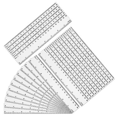 LEXININ 100 Pack 8 Inch Clear Plastic Ruler 20cm Plastic Straight Ruler for Designer Engineer