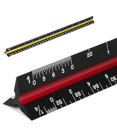 Mr. Pen Mr Pen Architectural Scale 12 inch Black Scale Ruler Contractor Architect Scal Drafting Tools