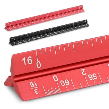 Prasacco 2 Pcs Architectural Scale Ruler 6 Inch Small Scale Ruler Mini Engineer Scale Ruler Pocket Aluminium Metal Ruler for Architects Engineering Artists Draftsman Drawing Drafting