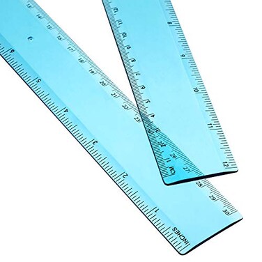 EBOOT 2 Pack Plastic Ruler Straight Ruler Plastic Measuring Tool for Student School OfficeBlue12 Inch
