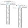 CYFUN DESIGN 2PCS 6 inch15cm TShape Acrylic Transparent TRuler for Drafting and General Layout Work Scrapbooking Drafting Tools Scale Ruler for Crafting ZeroCentering Ruler with Inches Metric Measurin