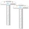 CYFUN DESIGN 2PCS 6 inch15cm TShape Acrylic Transparent TRuler for Drafting and General Layout Work Scrapbooking Drafting Tools Scale Ruler for Crafting ZeroCentering Ruler with Inches Metric Measurin