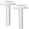 CYFUN DESIGN 2PCS 6 inch15cm TShape Acrylic Transparent TRuler for Drafting and General Layout Work Scrapbooking Drafting Tools Scale Ruler for Crafting ZeroCentering Ruler with Inches Metric Measurin