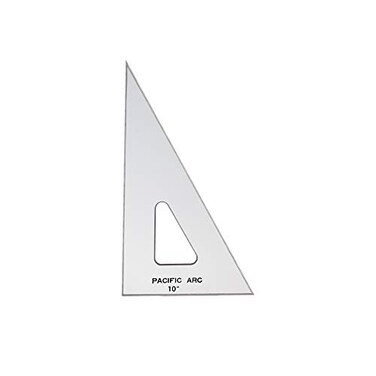 Pacific Arc Drafting Triangle 10inch 306090 Degrees wInking Edge Topaz