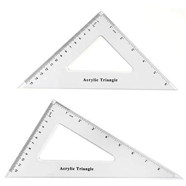 Coopay Large Triangle Ruler Set Square 3060 and 4590 Degrees Triangle Hollow
