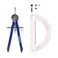 KABUDA Professional Precision Compass Set Metal Spring Bow Compass with Protractor Lock Pencil Leads Screw Replacements for Geometry Math Drafting Drawing Measuring School Office Supplies