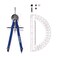 KABUDA Professional Precision Compass Set Metal Spring Bow Compass with Protractor Lock Pencil Leads Screw Replacements for Geometry Math Drafting Drawing Measuring School Office Supplies