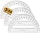 1InTheOffice Plastic Protractor Math Protractors Protractor for Geometry 180 Degrees 6 Inch Clear Plastic 3 Pack