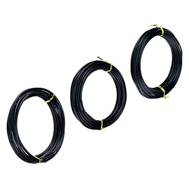 Antrader Bonsai Training Wire SetAnodized Aluminum Wire 25mm30mm40mm Training Wire for Bonsai Trees3 Sizes100gBlack