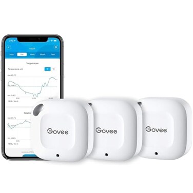 Govee Bluetooth Hygrometer Thermometer Wireless Thermometer Mini Humidity Sensor with Notification Alert Data Storage and Export 262 Feet Connecting Range 3 Pack