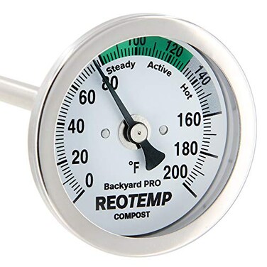 REOTEMP Backyard Pro Compost Thermometer with PDF Composting Guide 0200 Fahrenheit 24 Inch Stem