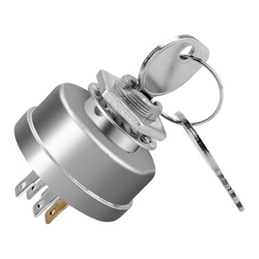 Earthtec Ignition Starter Switch Compatible with Hustler Mower 045898 Ignition Key Switch with 2 Key Fits for Exmark Lazer Z Super Z Hydro Walk Behind
