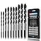 DKIBBITH 10Piece Masonry Drill Bit Set for Concrete Tile Glass Ceramic Brick18 to 12 Inch Drilling Bits with Triangle HandleTungsten Steel Alloy TipBlack