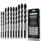 DKIBBITH 10Piece Masonry Drill Bit Set for Concrete Tile Glass Ceramic Brick18 to 12 Inch Drilling Bits with Triangle HandleTungsten Steel Alloy TipBlack