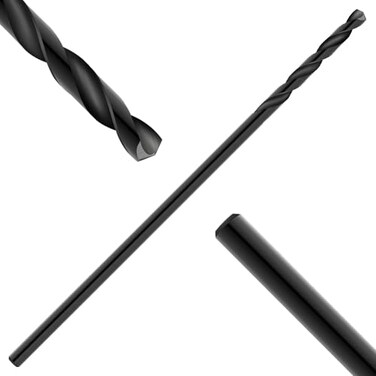 COMOWARE Long Drill Bit 38 in x 12 in Extra Length Aircraft Black Oxide Drill Bit for Wood Plastic Aluminum PVC