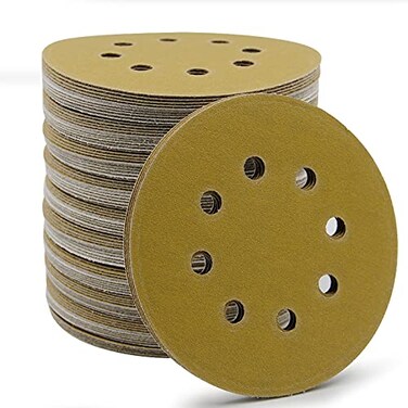 Mestool 5Inch 8Hole Hook and Loop Sanding Discs Orbital Sander Sandpaper Discs 100 Pieces Round Sandpaper Set 180 Grit