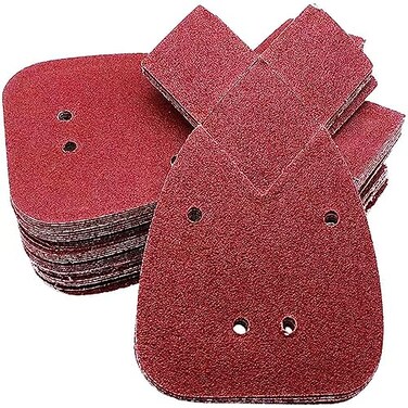 DUSJVYUE 50pcs 120 Grit Sanding Sheets for Black and Decker Mouse Sanders4 Holes Hook and Loop Mouse Sander Padswith Additional 2 Replacement TipsPalm Detail Sander SandpaperSanding Pads