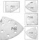 SING F LTD 100Pcs Orbit Sanding Sandpaper 90Mm Triangle Discs 6 Bores 40 60 80 100 120 Grit