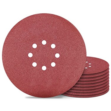 Awutzut 9 inch Sanding Discs 100 Grit 8 Holes Hook and Loop Sandpaper for Drywall Sander 10Pack