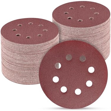 POTUINOM 100 PCS 5 Inch Sanding Discs 400 Grit Round Hook and Loop Sandpaper for Random Orbital Sander