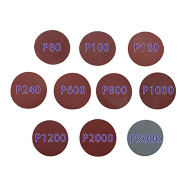 WCIC 100Pack 3Inch Sanding Discs P80 to P3000 Full Grit Range 10pcs per Grit for Comprehensive Projects Silicon Carbide for Wood Metal Auto Finishing