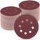 POTUINOM 100 PCS 5 Inch Sanding Discs 40 Grit Round Hook and Loop Sandpaper for Random Orbital Sander