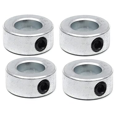 AR-PRO 4Pack 58 Bore Solid Steel Shaft Collars with Zinc Plated Coating Durable Shaft Collars Suitable for Machinery and Industrial Use