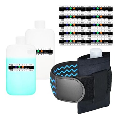 Tidyland Thinner Urine Test Complete Kit 35oz Translucent Empty Bottle NonFalling and HiStretch Leg Strap Urine Test Thermometer Sticker and Velour Lining Sample Bag 100ml Urine Bottle Kit