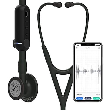 Littmann 3M CORE Digital Stethoscope Our Most Advanced Stethoscope Yet Up To 40x Amplification Active Noise Cancellation InApp Sound Wave Visualization BlackFinish Chestpiece 8480