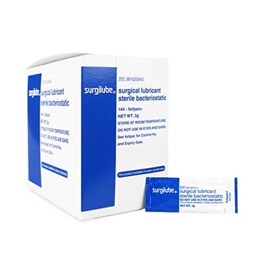 Surgilube Lubricating JellyFoilPac 144 PacketsBox Packets Surgical Lubricant Sterile Bacteriostatic Jelly 3g FoilPac Box of 144 Packets1 Box