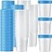 Geiserailie 200 Pcs Disposable Specimen Cup Urine Pee Cups for Testing 4oz Specimen Container with Leak Proof Screw on Lids for Safe Urinalysis Pee Stool Sample Collection Analysis Blue